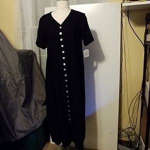 Orvis long black button down dress